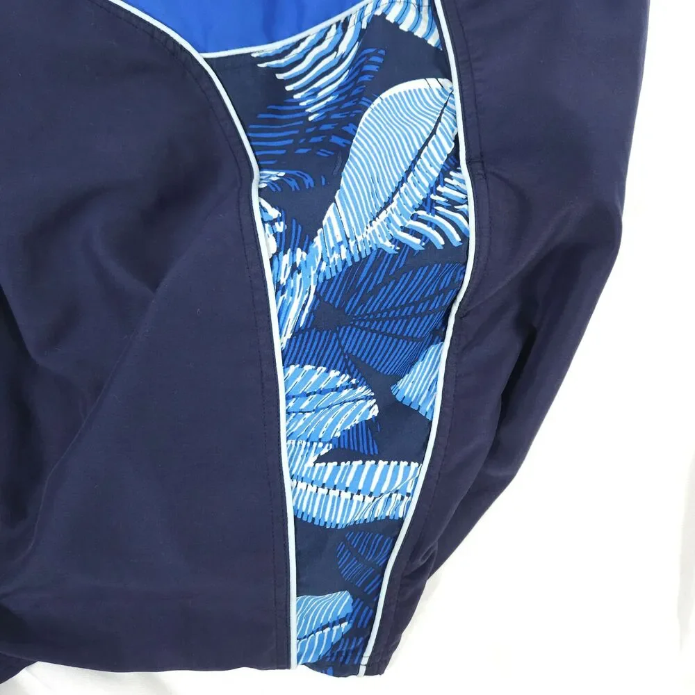 Nike Navy Blue Floral Board Shorts Drawstring Waist Mens 2XL XXL 44x8 - Picture 4 of 7